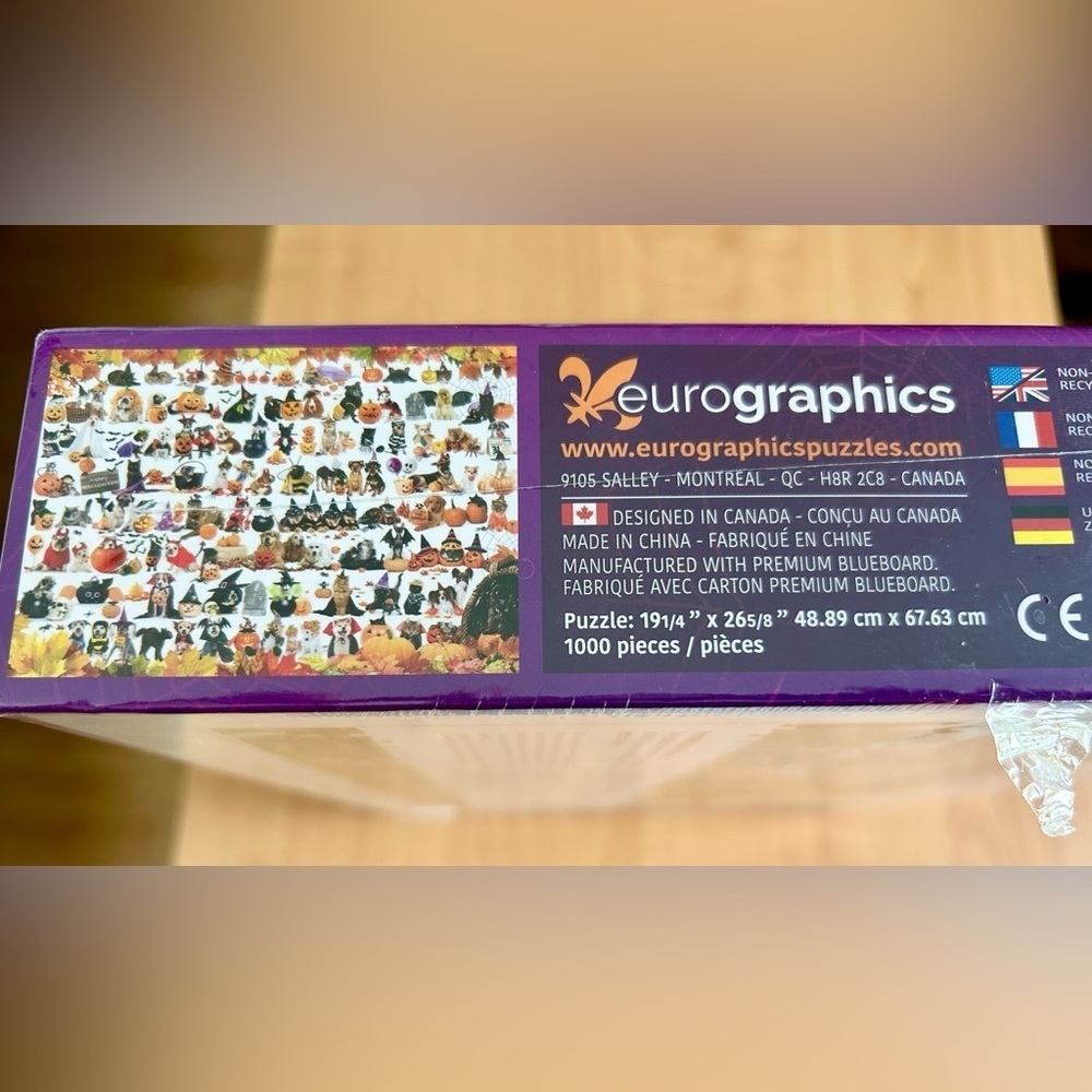 New Eurographics puzzle sealed 1000 pieces Halloween pets 19 x 26 jigsaw toys - Picture 3 of 3